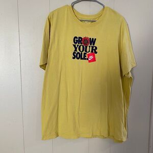 Nike Grow Your Sole T-Shirt XXL Yellow Graphic Tee Sunflower Logo Unisex